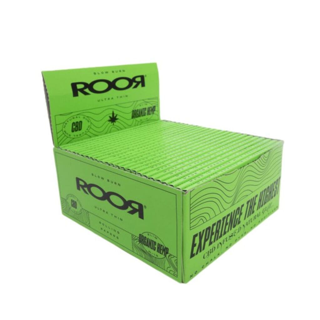 RooR CBD Gum Organic Hemp Rolling Papers | Kingsize Slim Smoking Papers