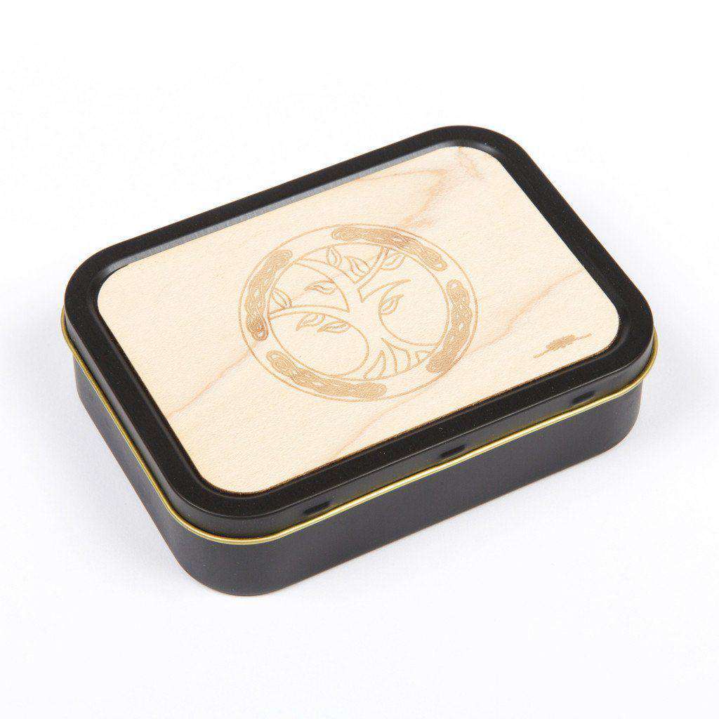 20z Tobacco Tins With Wooden Engraved Lids - Celtic Knot