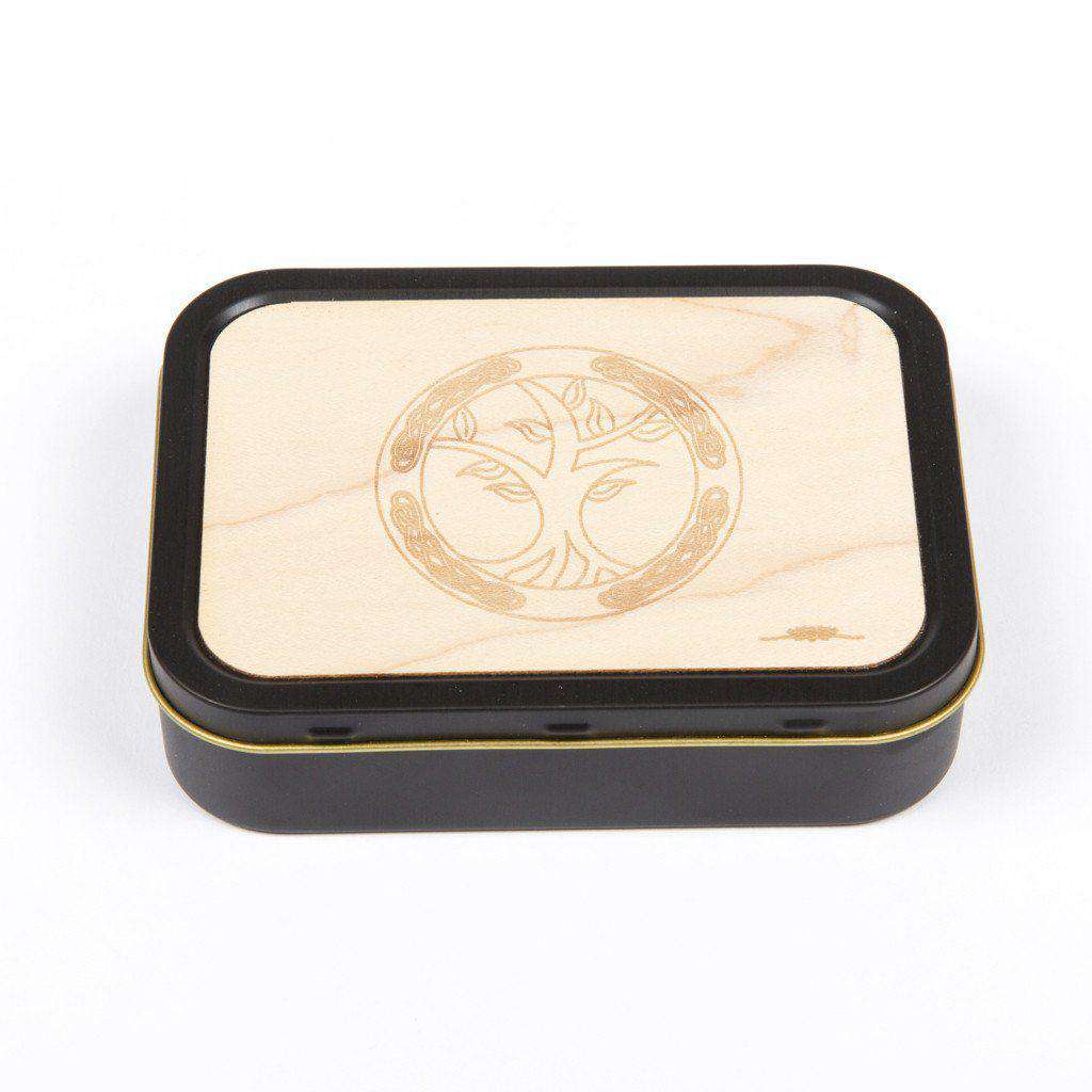 20z Tobacco Tins With Wooden Engraved Lids - Celtic Knot