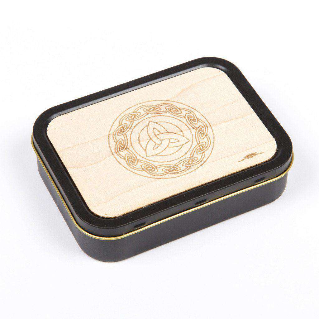 20z Tobacco Tins With Wooden Engraved Lids - Celtic Links