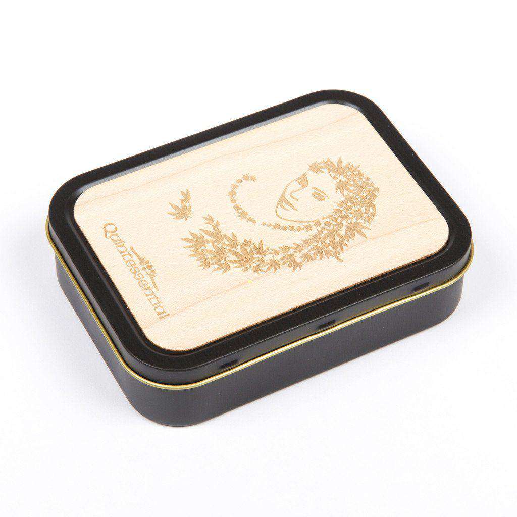20z Tobacco Tins With Wooden Engraved Lids - Lady Hemp
