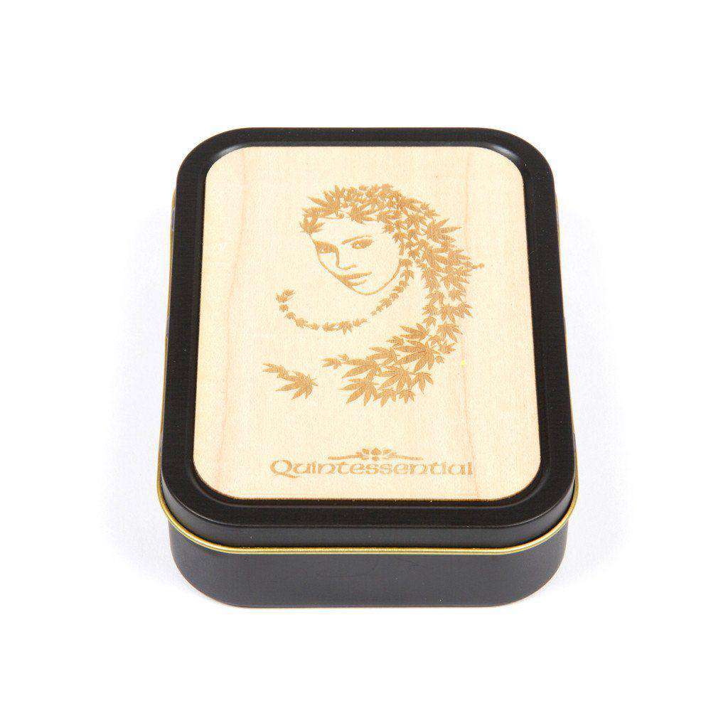 20z Tobacco Tins With Wooden Engraved Lids - Lady Hemp