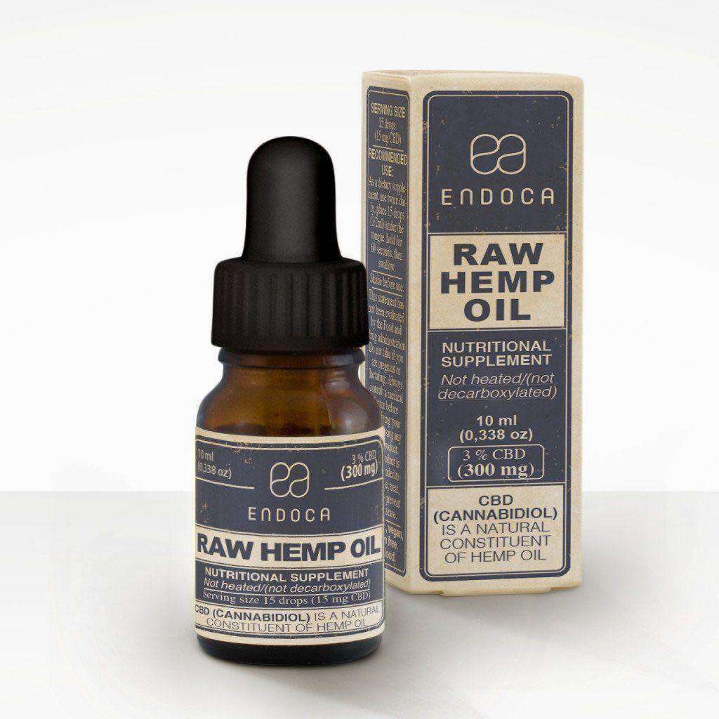 Endoca RAW 3% Premium Organic CBDa + CBD Cannabidiol Hemp Oil Drops - 300mg CBD