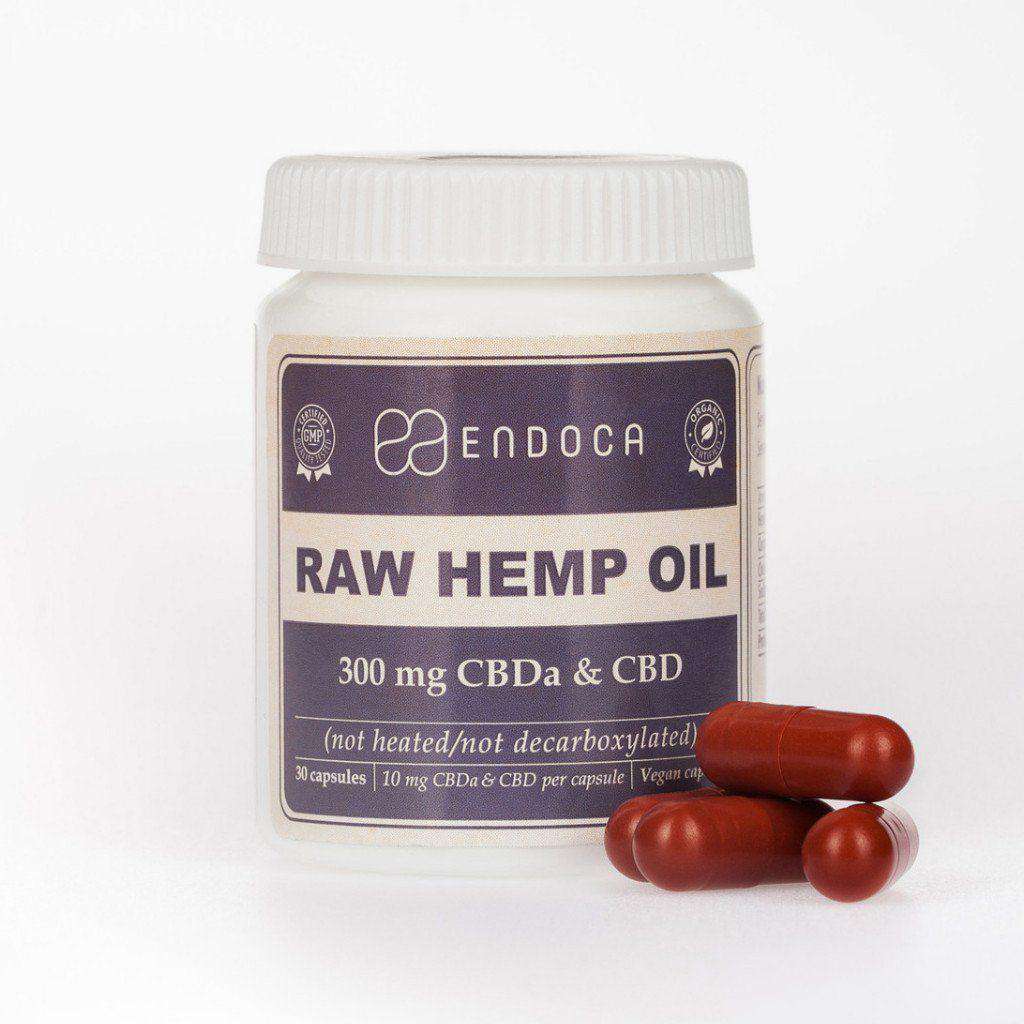 Endoca Organic Raw Hemp CBD & CBDa Oil Capsules - 300mg