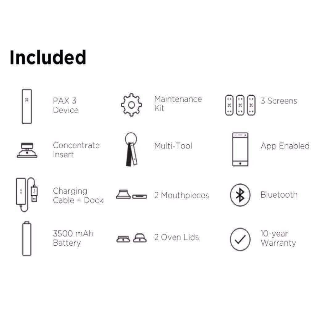 Pax 3 dual use portable vape UK - contents guide