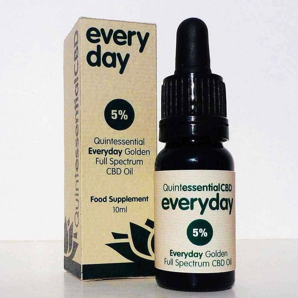 Quintessential Everyday Golden Full Spectrum CBD Oil - Three Strengths-Gold CBD Oil-Quintessential CBD Oils UK-5% (EveryDay)-Quintessential Tips