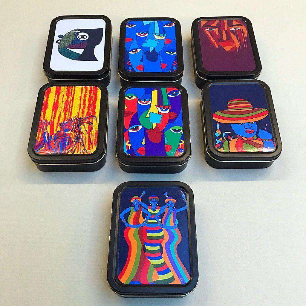All 7 Unique Artistic tins - Artist Design Tin for storage 